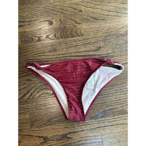 Abercrombie & Fitch Side Knot Bikini Bottom Burgundy Size Medium